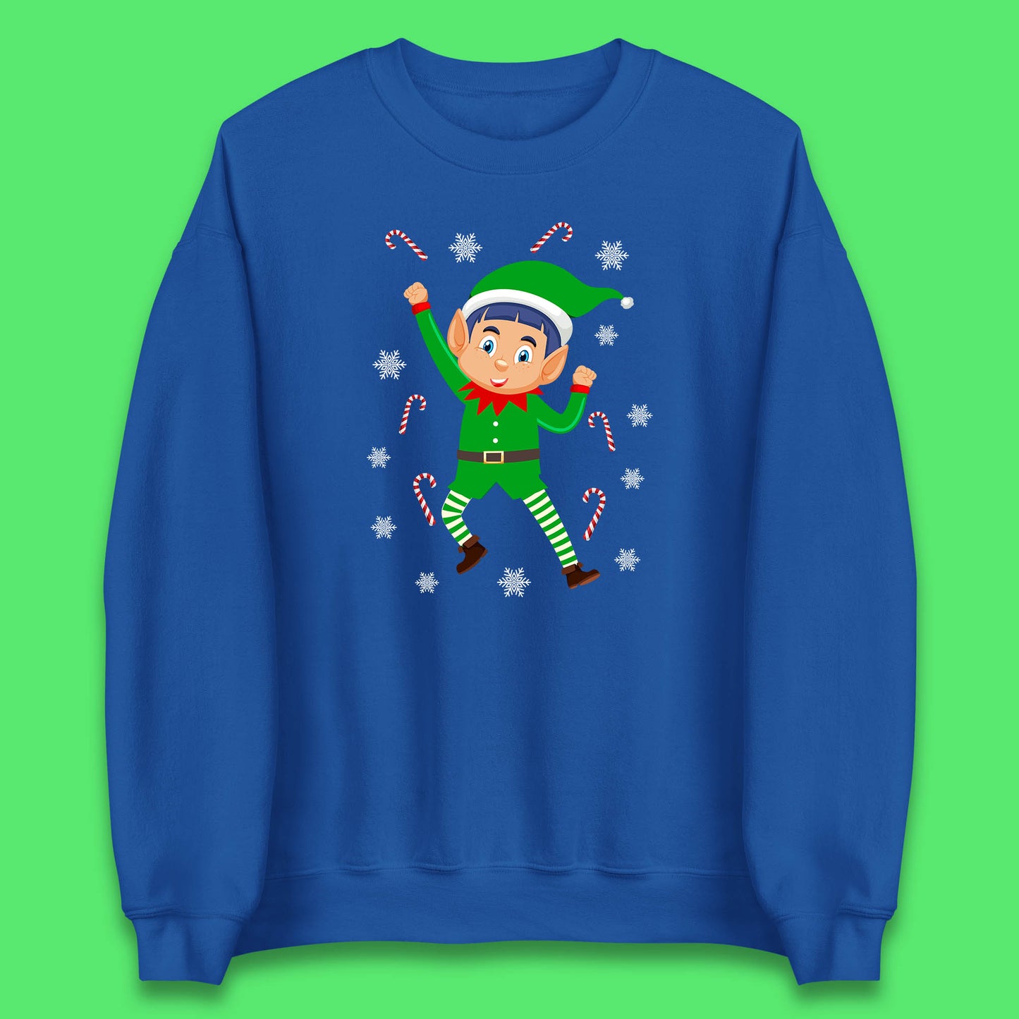 Cartoon Elf Christmas Jumper UK