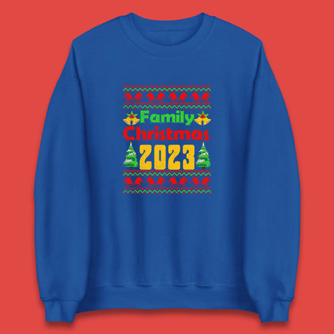 Family Christmas 2023 Holiday Winter Festive Christmas Trees Xmas Season Unisex Sweatshirt