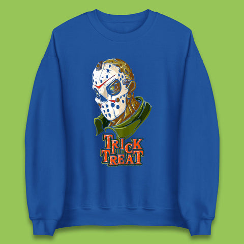 Halloween Trick Or Treat Jason Voorhees Face Mask Horror Movie Character Unisex Sweatshirt