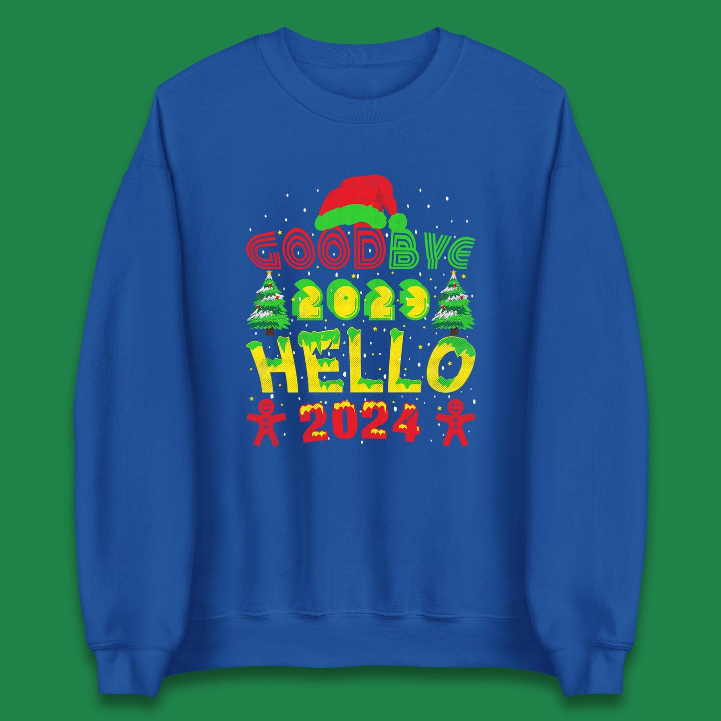 Good Bye 2023 Hello 2024 Merry Christmas Funny Happy New Year Xmas Unisex Sweatshirt