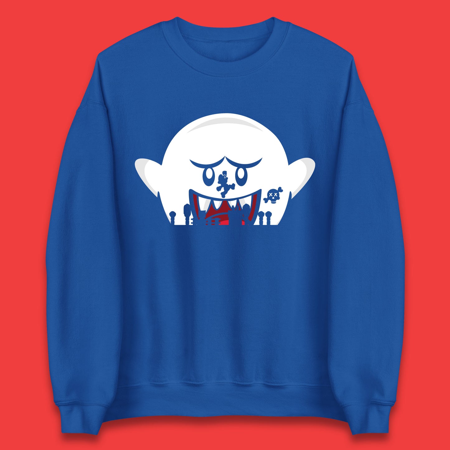 Super Mario Boo Trick Or Treat Halloween Nintendo Mario Iconic Ghost Boo Unisex Sweatshirt