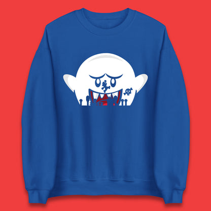 Super Mario Boo Trick Or Treat Halloween Nintendo Mario Iconic Ghost Boo Unisex Sweatshirt