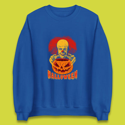Pennywise Clown Hands Halloween Pumpkin IT Pennywise Clown Horror Movie Fictional Character Unisex Sweatshirt