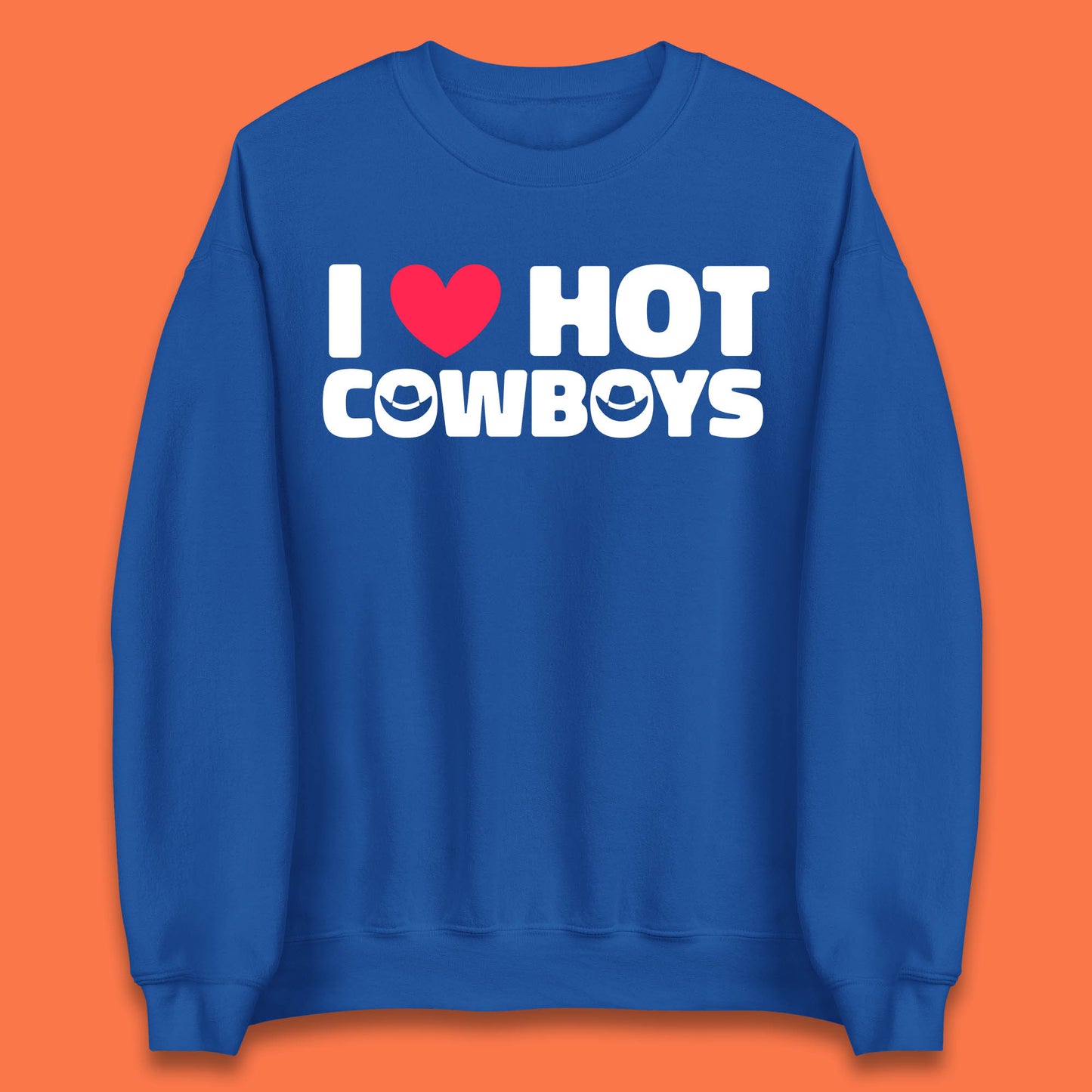 I Love Hot Cowboys Funny Country Western Rodeo Farm Funny Slogan Unisex Sweatshirt