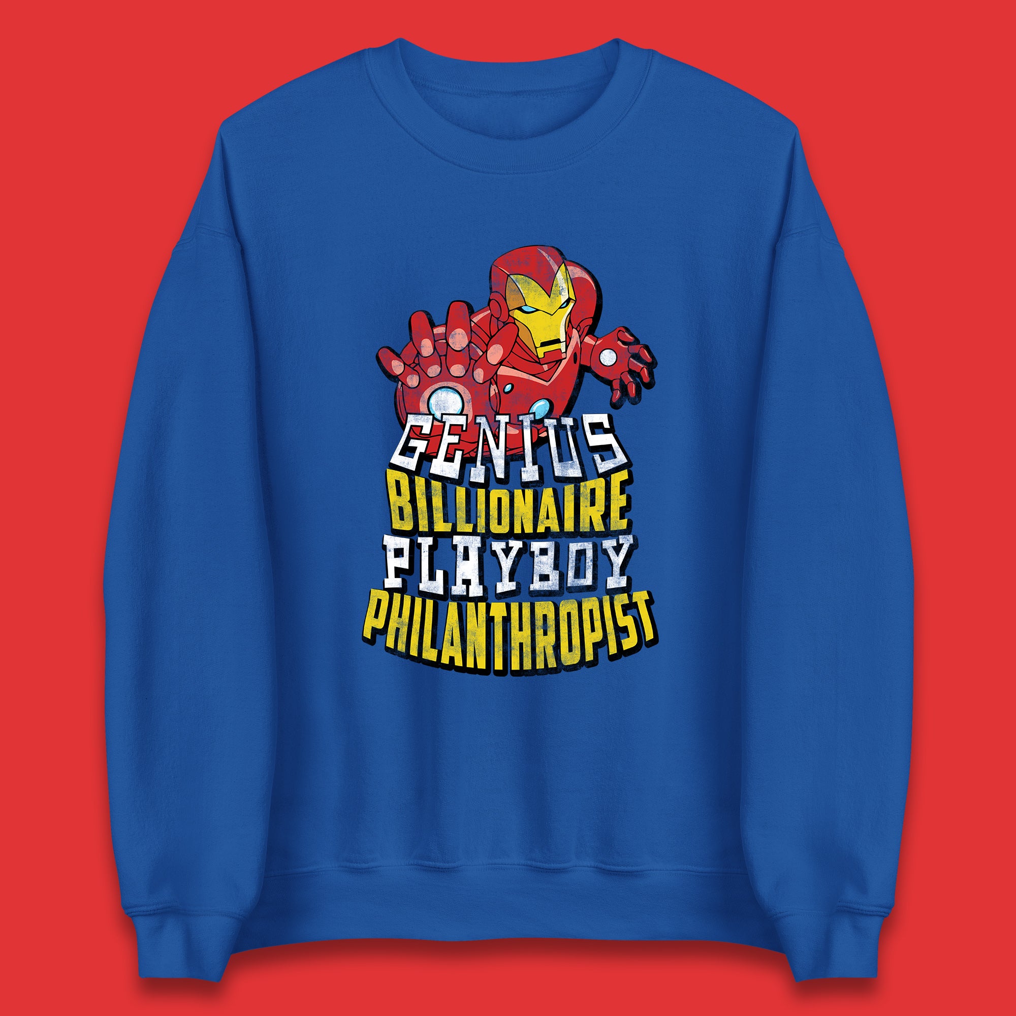 Tony Stark Quote Genius Billionaire Playboy Philanthropist Marvel Avenger Iron Man Superhero Movie Character Unisex Sweatshirt