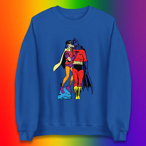 Batman X Robin Superhero Kiss Gay Pride LGBT Gay Bat Superheros Film DC Comics Unisex Sweatshirt