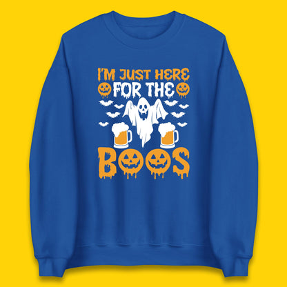I'm Just Here For The Boos Halloween Boo Ghosts Drinking Beer Unisex Sweatshirt