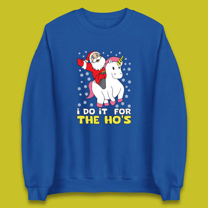 santa riding unicorn sweatshirt
