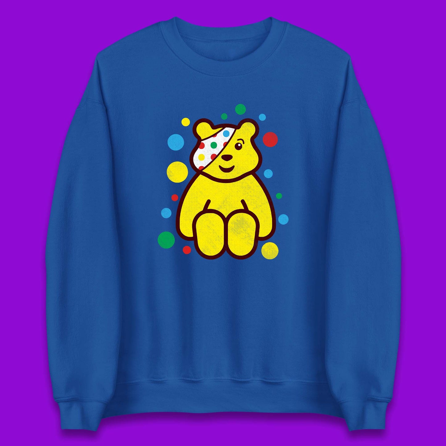 Children In Need Sitting Spotty Pudsey Bear Charity Raising Spotty Day Unisex Sweatshirt