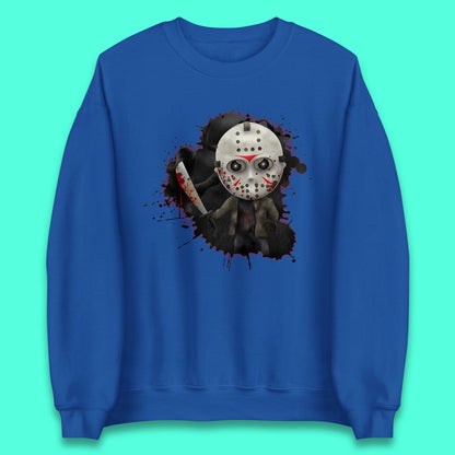 Chibi Jason Voorhees Holding Bloody Knife Halloween Friday The 13th Horror Movie Character Unisex Sweatshirt