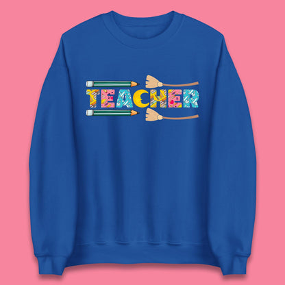 Halloween Teacher Spooky Teacher Ghost Halloween School Unisex Sweatshirt