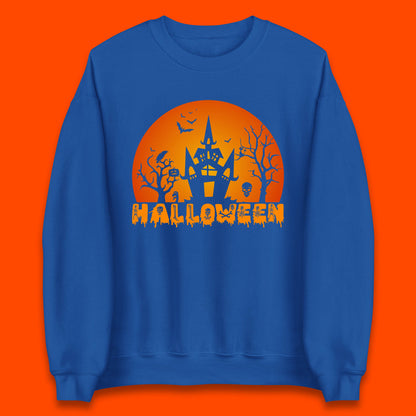 Halloween Horror Scary Hunted House Scary Spooky Night Festive Gift Unisex Sweatshirt