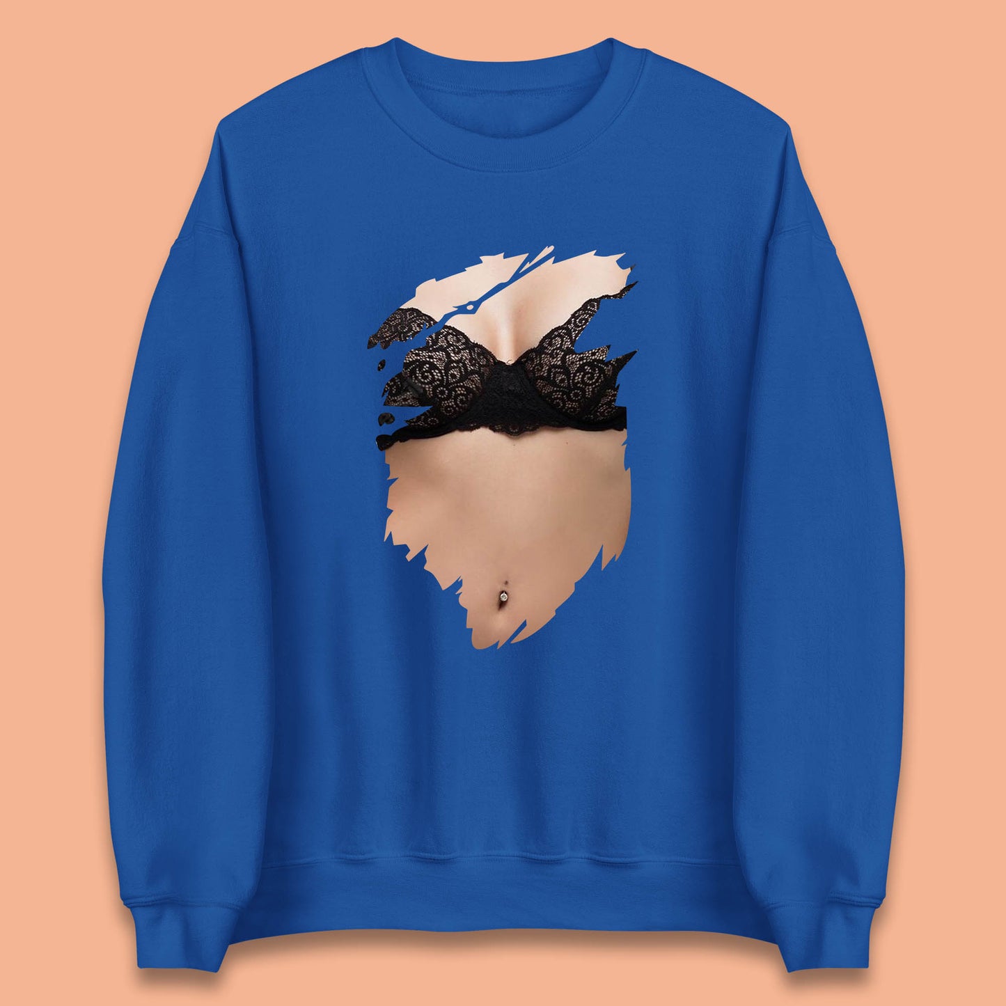Beautiful Sexy Glamour Blonde Girl Stylish Trendy Summer Fashion Sexy Bra Unisex Sweatshirt