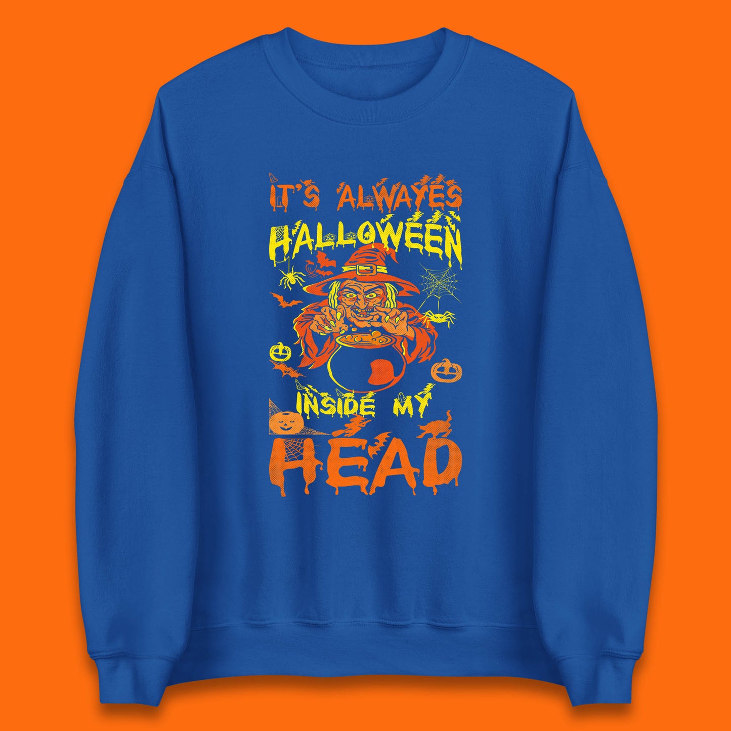It's Always Halloween Inside My Head Witch Cooking A Magic Potion In The Cauldron (Stew Pot) Halloween Unisex Sweatshirt