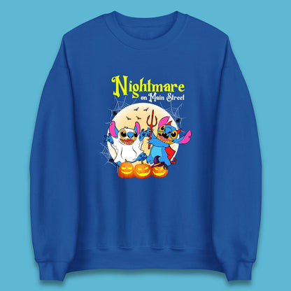 Nightmare On Main Street Vintage Stitch Halloween Devil Ghost Stitch Disney Halloween Lilo & Stitch Disney Trip Unisex Sweatshirt