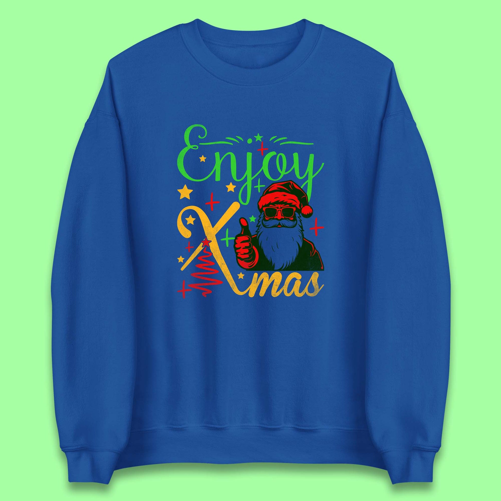 santa claus thumbs up christmas sweatshirt