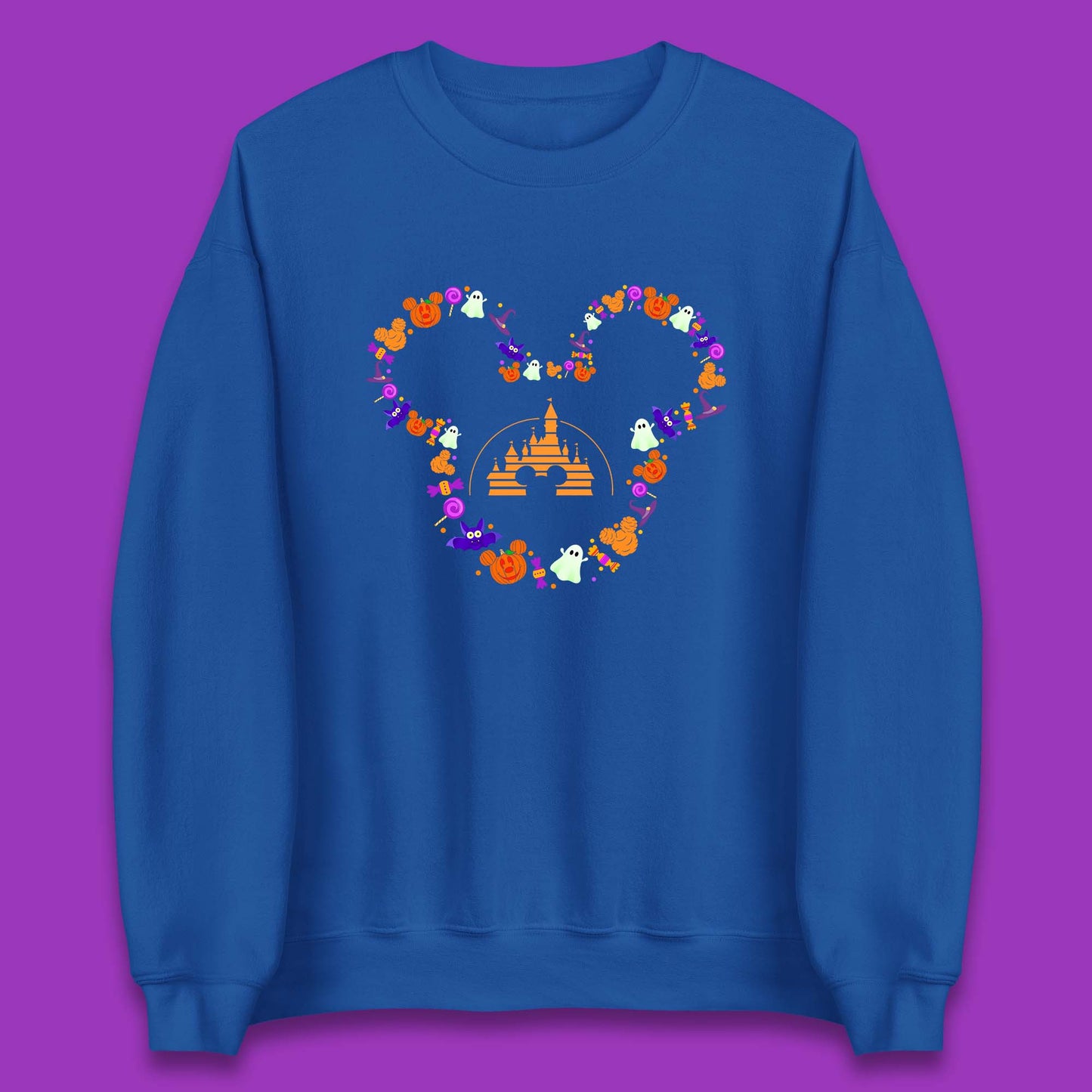 Disney Halloween Mickey Mouse Head Disney Castle Halloween Elements Horror Scary Unisex Sweatshirt