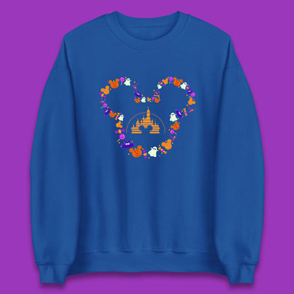 Disney Halloween Mickey Mouse Head Disney Castle Halloween Elements Horror Scary Unisex Sweatshirt