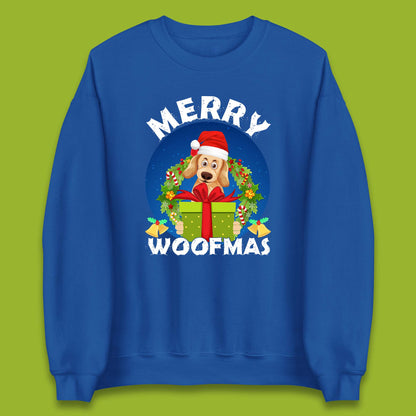 merry woofmas christmas golden retriever dog sweatshirt