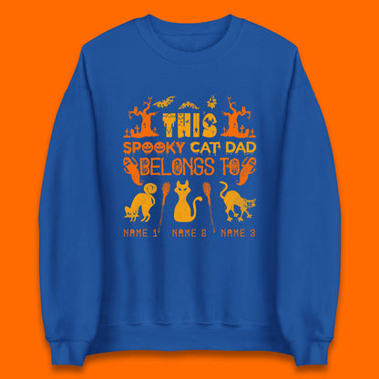Personalised Halloween This Spooky Cat Dad Belongs To Your Cat Name Customized Halloween Cat Unisex Sweatshirt