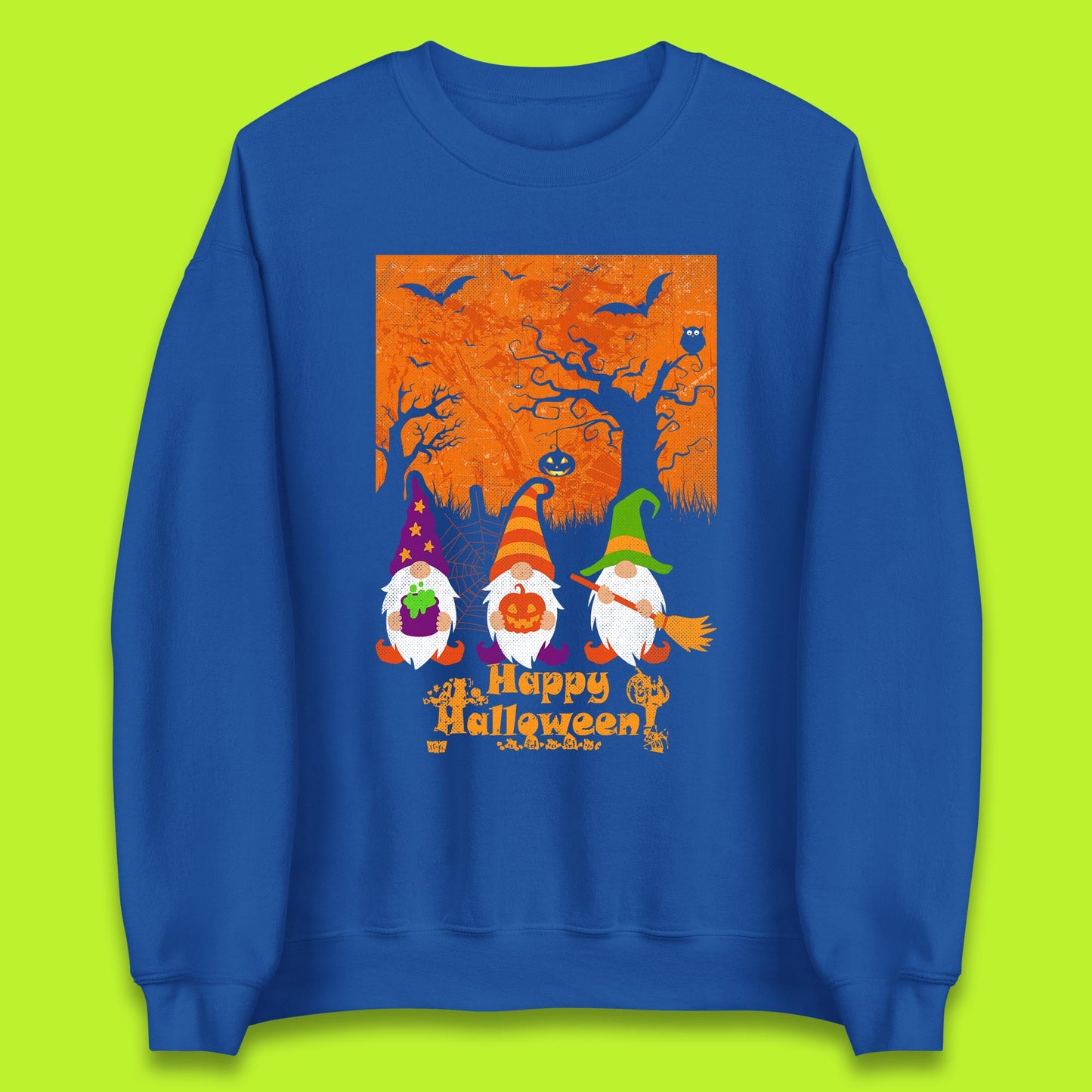 Happy Halloween Gnomies Spooky Witch Gnomes Scary Halloween Trees Gnome Lover Unisex Sweatshirt
