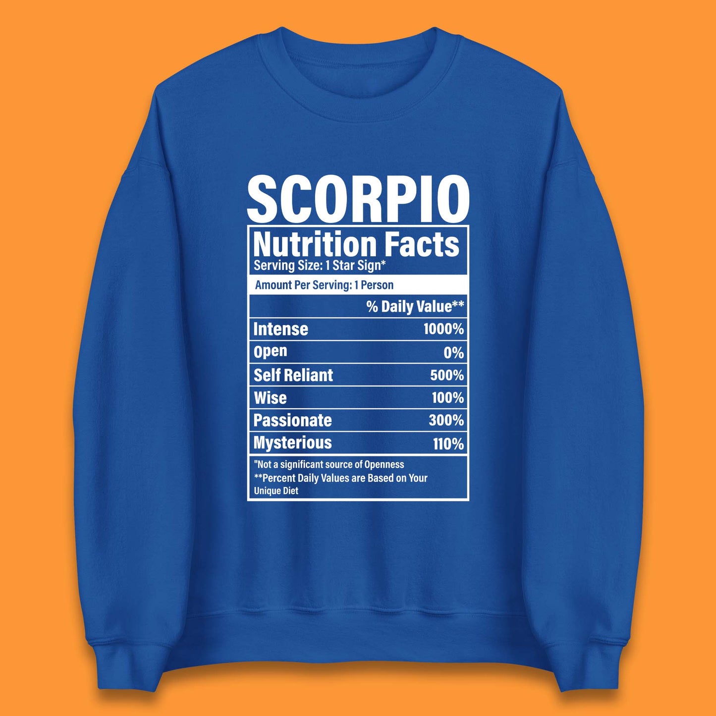 Scorpio Nutrition Facts Unisex Sweatshirt