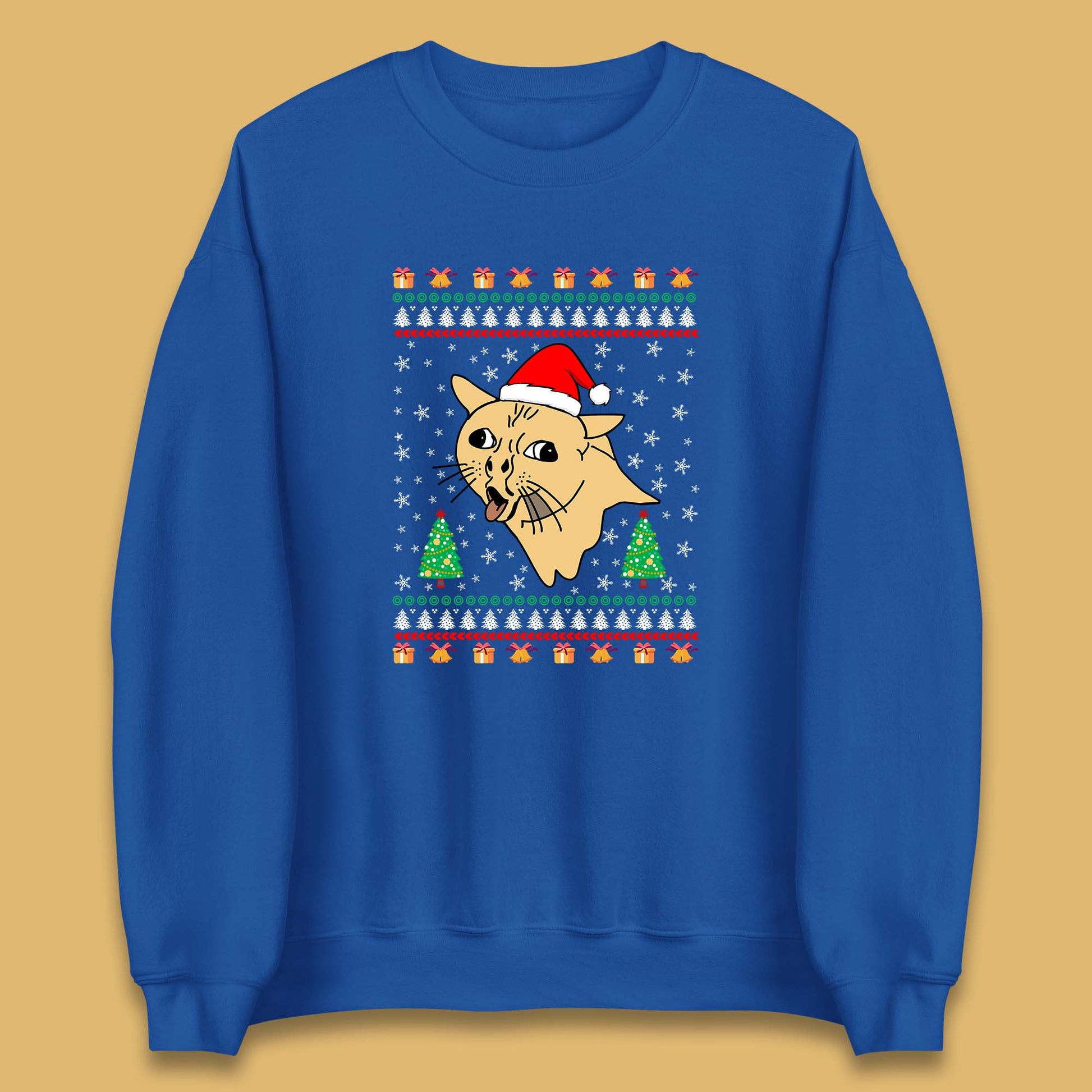 coughing cat christmas sweatshirt
