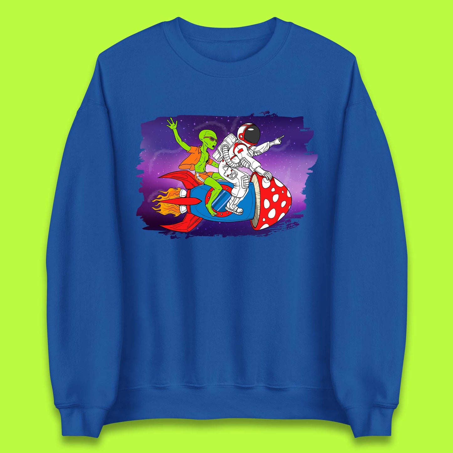 Alien & Astronaut Rocket Ship Unisex Sweatshirt