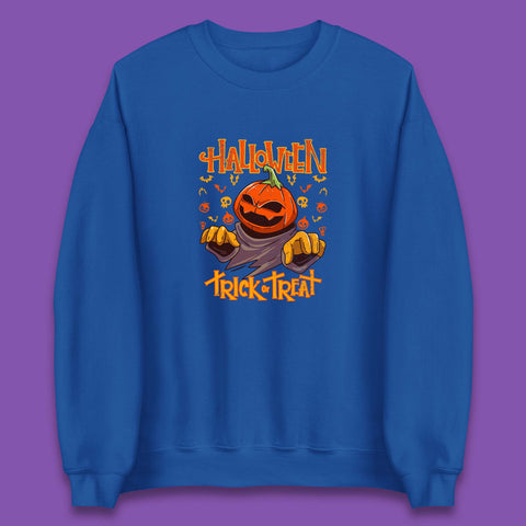 Halloween Trick Or Treat Pumpkin Character Halloween Scary Evil Pumpkin Unisex Sweatshirt