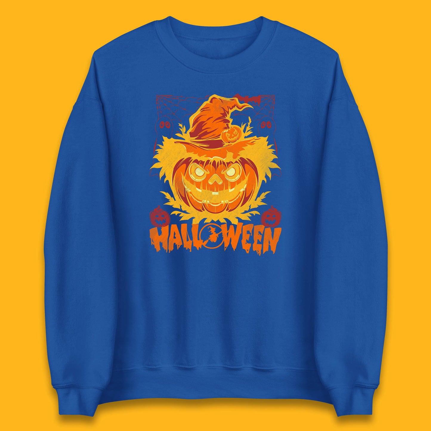 Halloween Scary Pumpkin Face Jack O Lantern Horror Halloween Night Unisex Sweatshirt