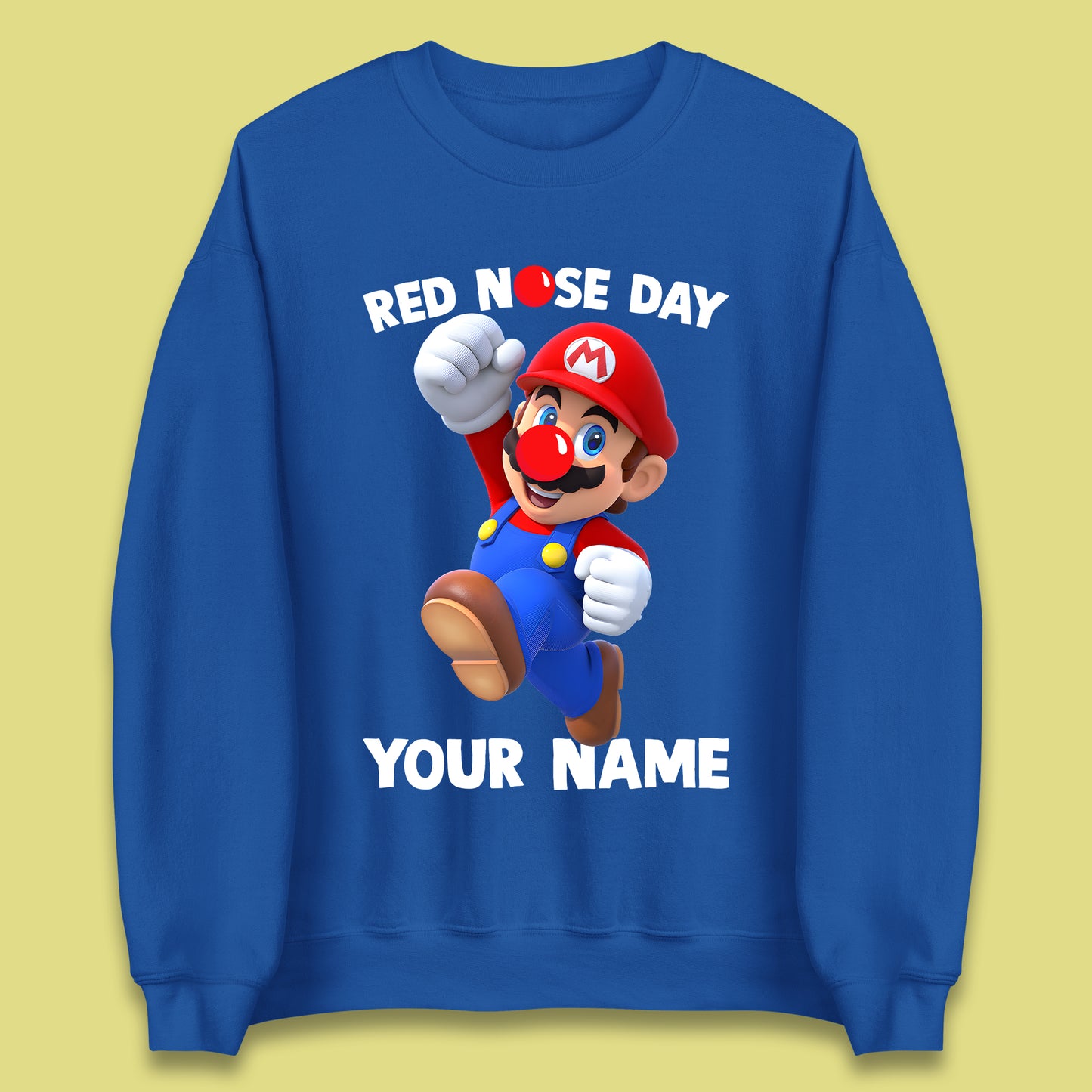 Personalised Super Mario Red Nose Day Unisex Sweatshirt