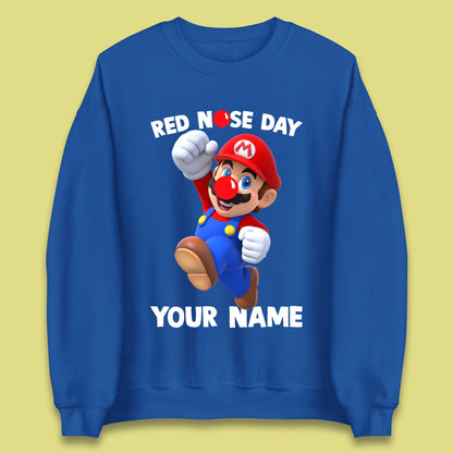 Personalised Super Mario Red Nose Day Unisex Sweatshirt