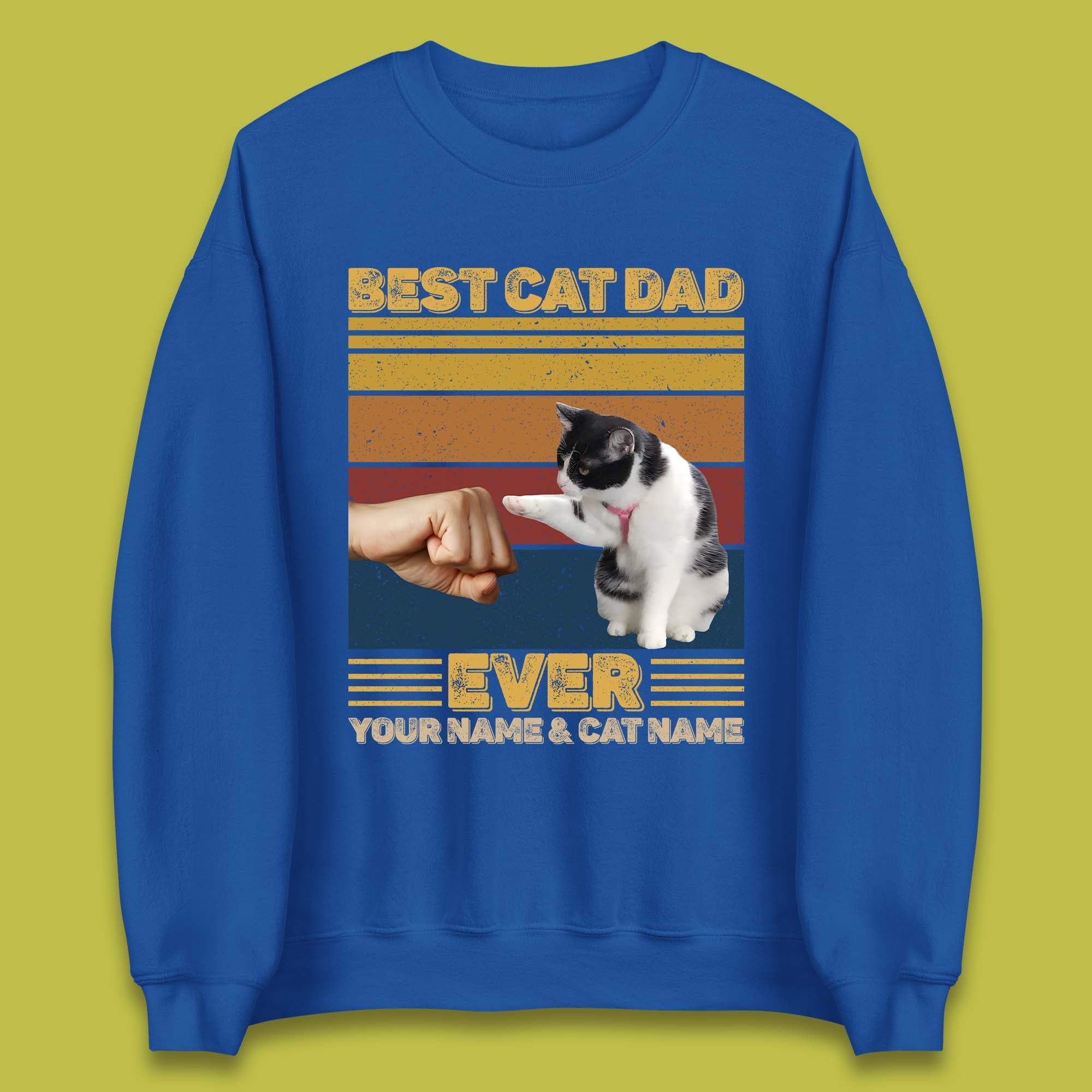 Personalised Best Cat Dad Ever Unisex Sweatshirt