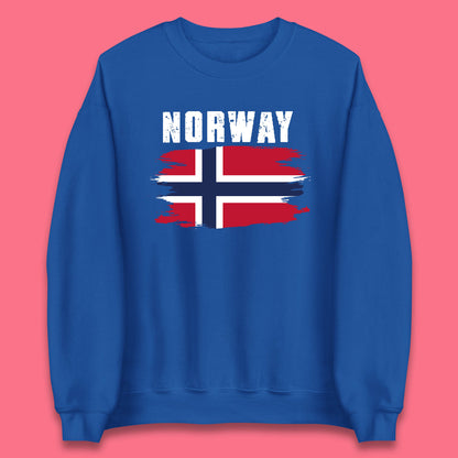 Distressed Norway Flag Kingdom Of Norway Patriotic Norwegian Flag Unisex Sweatshirt