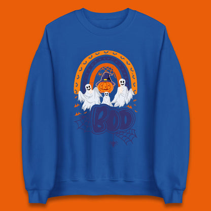 Halloween Boo Ghosts With Witch Pumpkin Scary Spooky Season Unisex Sweatshirt
