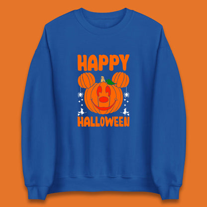 Happy Halloween Disney Mickey Mouse Jack-o-lantern Pumpkin Face Horror Scary Disney Trip Unisex Sweatshirt