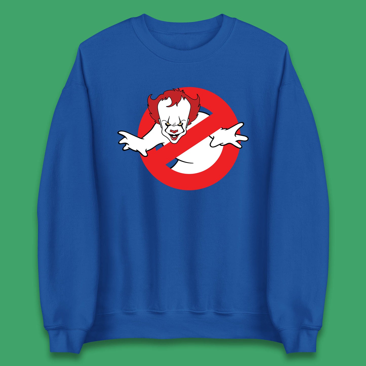 The Real Ghostbusters No Ghost Halloween IT Pennywise Clown Movie Mashup Parody Unisex Sweatshirt