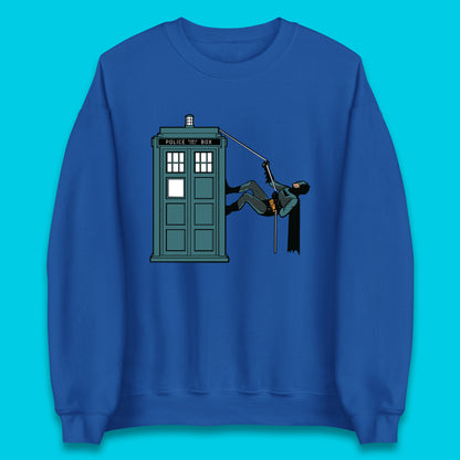 Batman Climbing Police Public Call Box DC Comics Superhero Movie Character Unisex Sweatshirt
