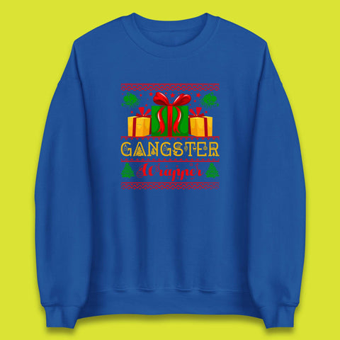Gangster Wrapper Christmas Gangster Wrappa Funny Xmas Gift Wrapping Unisex Sweatshirt