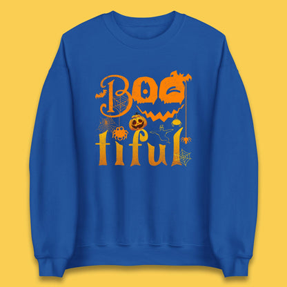 Bootiful Halloween Ghost Funny Boo Ghost Scary Spooky Season Unisex Sweatshirt