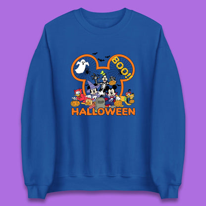 Disney Halloween Mickey Mouse Minnie Mouse Boo Ghost Friends Donald Duck Pluto Goofy Cartoon Disneyland Trip Unisex Sweatshirt