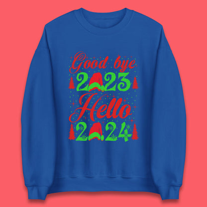 Good Bye 2023 Hello 2024 Merry Christmas Happy New Year Xmas Festive Celebration Unisex Sweatshirt