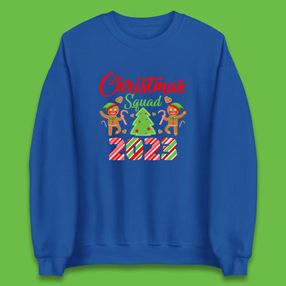 Christmas Squad 2023 Christmas Tree Xmas Gingerbread Man with Candy Cane Unisex Sweatshirt