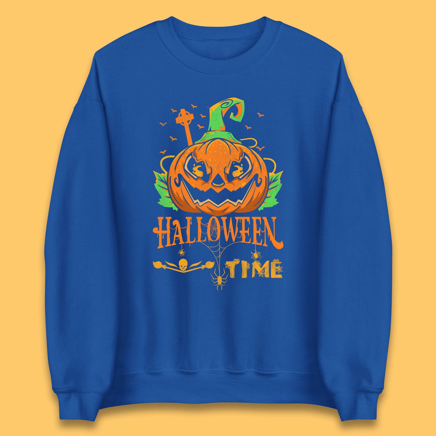 Halloween Time Scary Face Jack O Lantern Horror Pumpkin Halloween Scary Night Unisex Sweatshirt