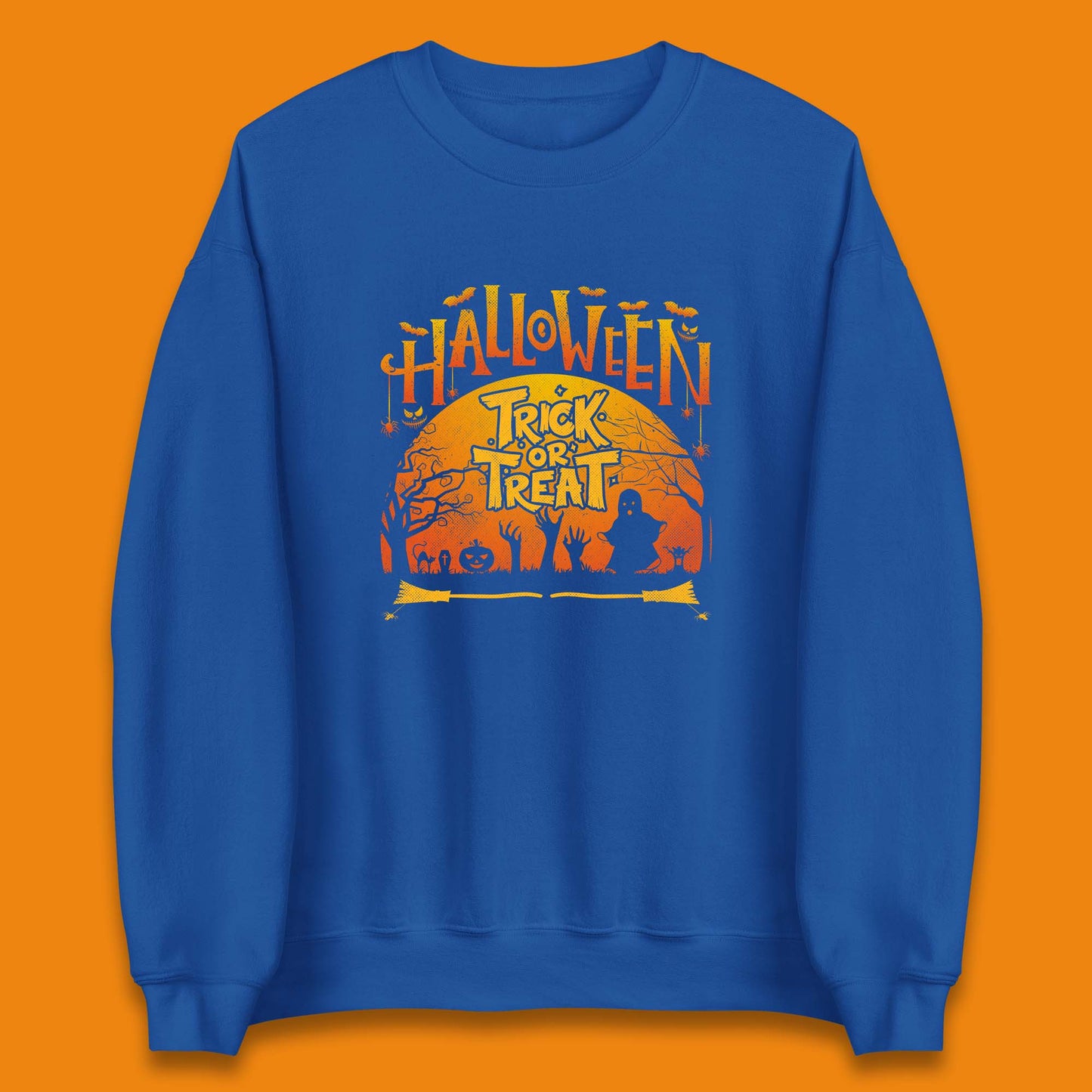 Halloween Trick Or Treat Horror Boo Ghost Creepy Zombie Hands Out Of Graveyard Unisex Sweatshirt