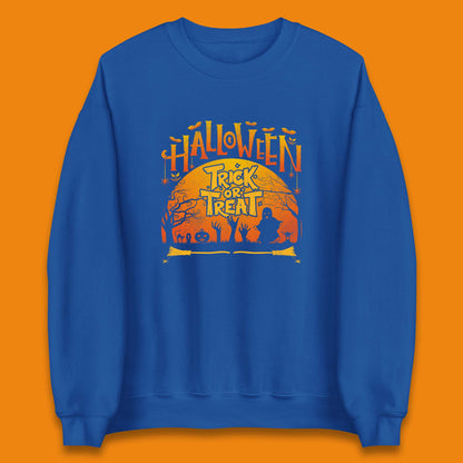 Halloween Trick Or Treat Horror Boo Ghost Creepy Zombie Hands Out Of Graveyard Unisex Sweatshirt