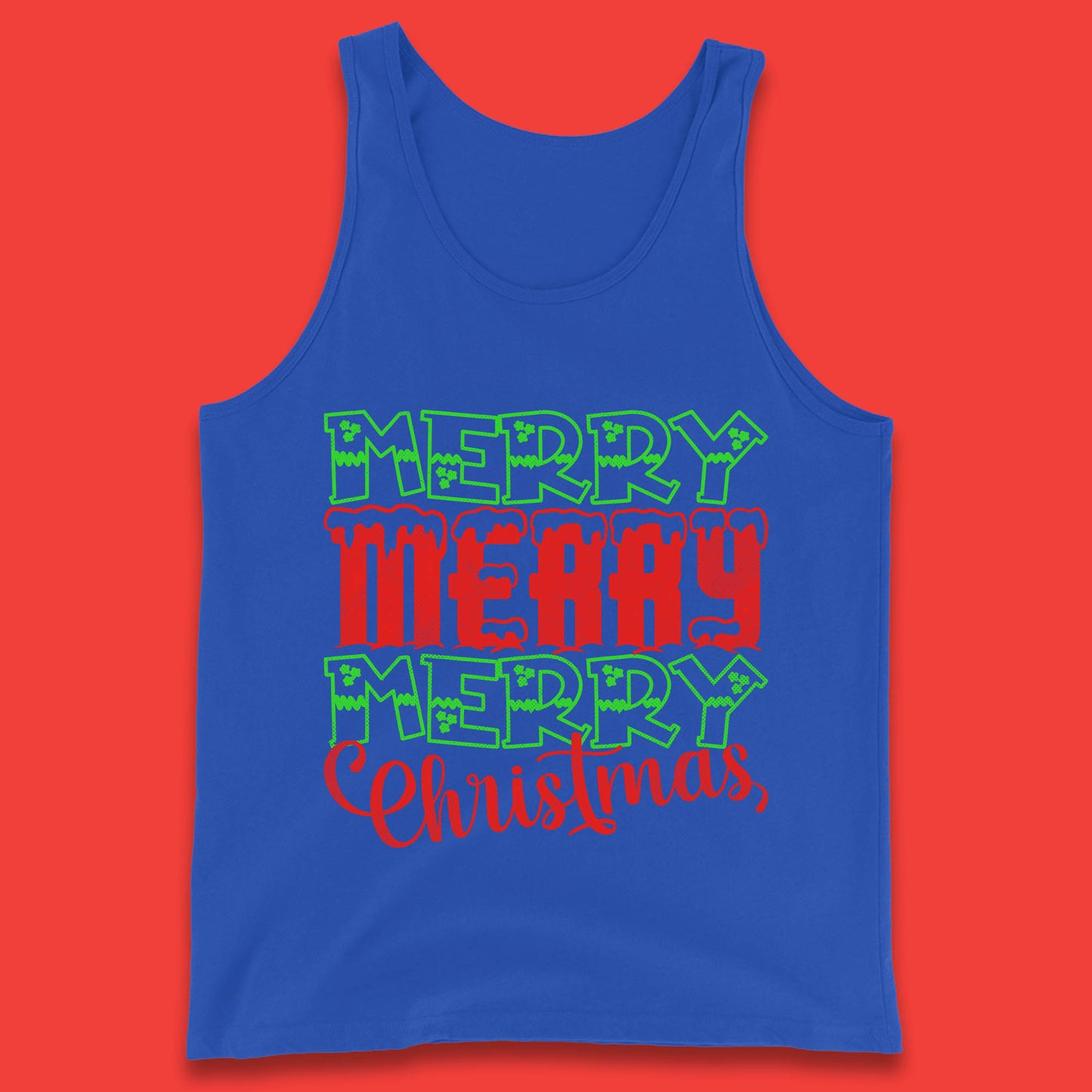 merry merry merry christmas tank top