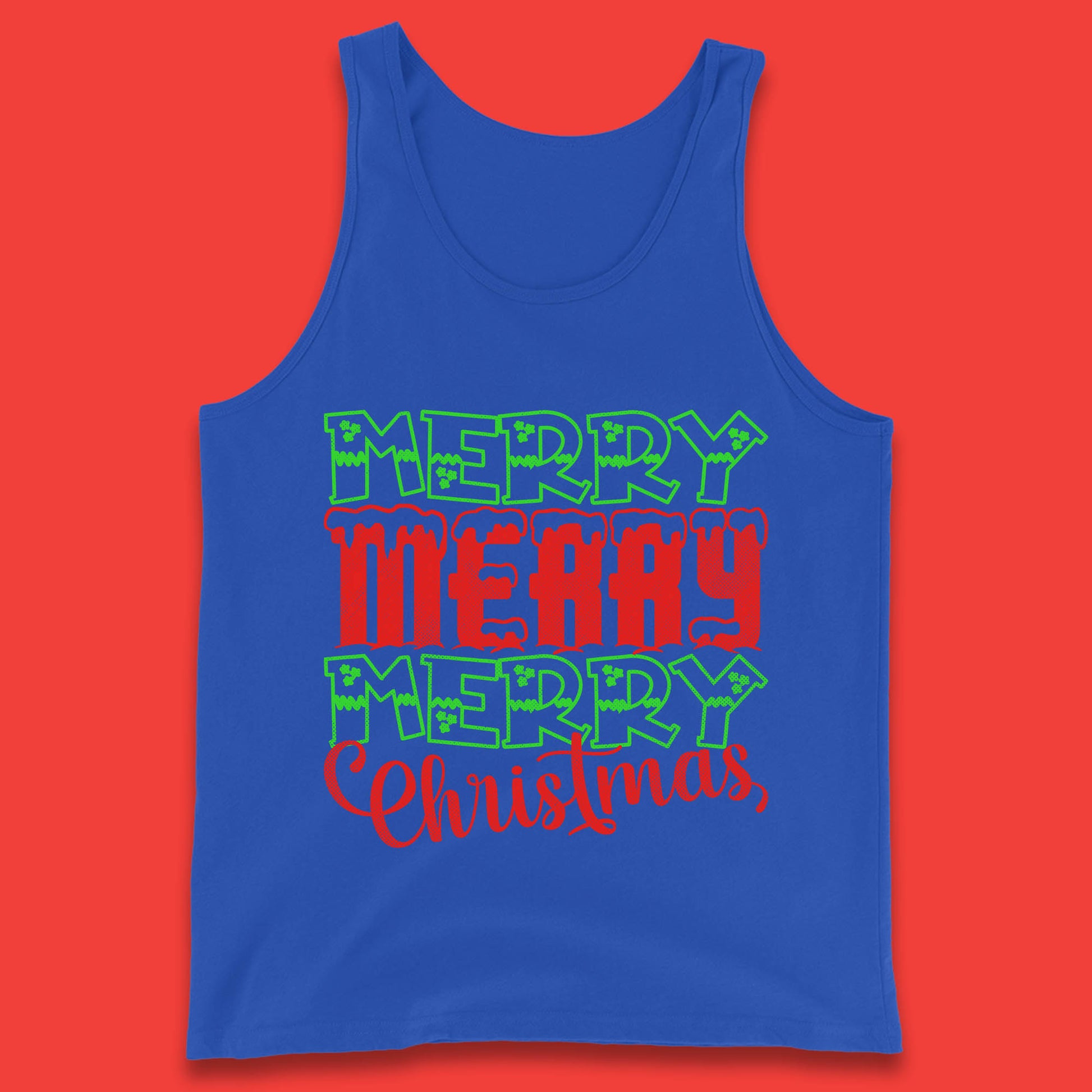 merry merry merry christmas tank top
