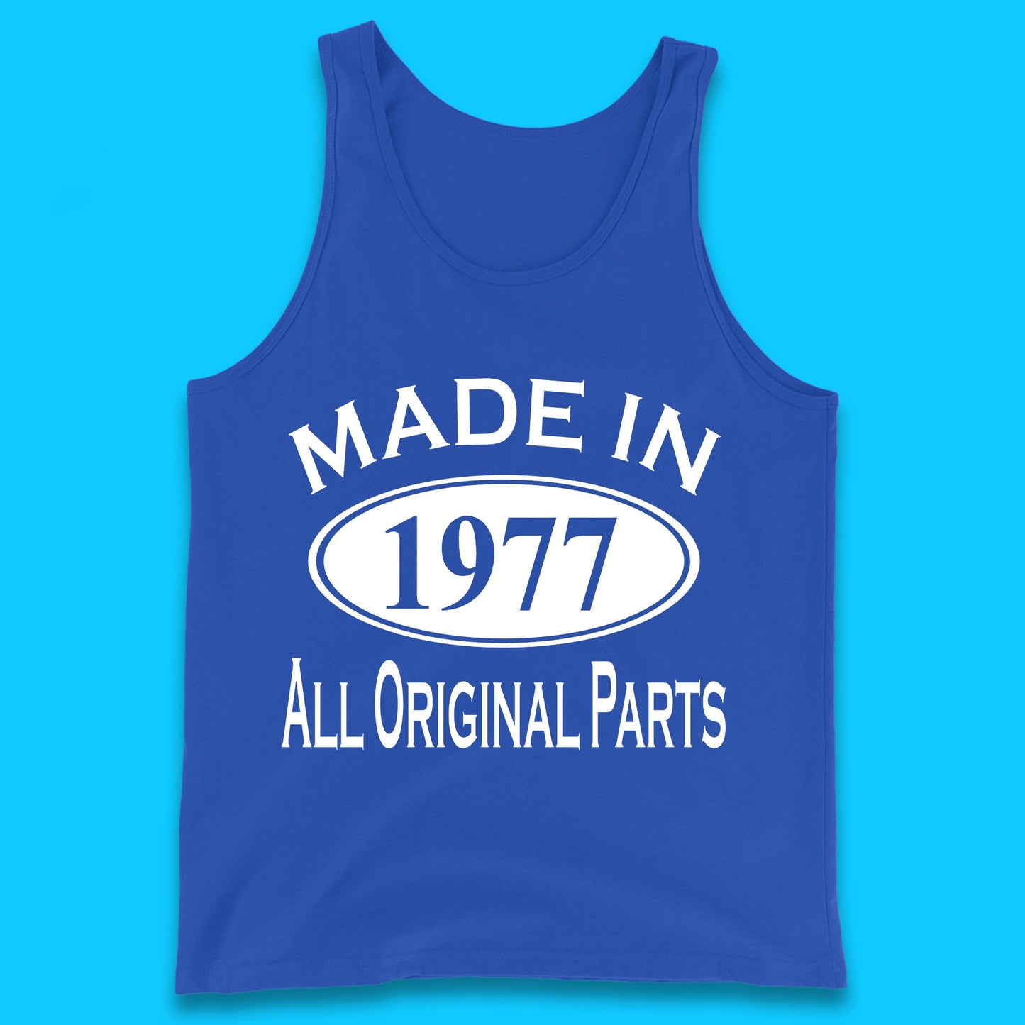 Made In 1977 All Original Parts Vintage Retro 46th Birthday Funny 46 Years Old Birthday Gift Tank Top