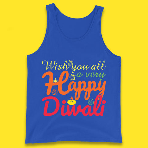 Wish You All A Very Happy Diwali Festival Of Lights Indian Diwali Holiday Celebration Tank Top